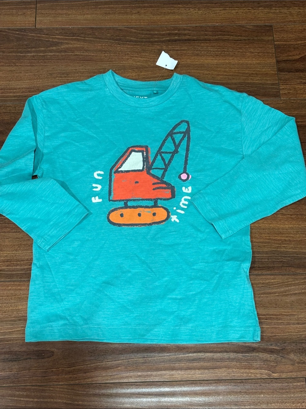 next Teal Long-Sleeve Crane Graphic Tee